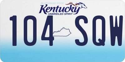 KY license plate 104SQW