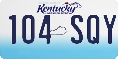 KY license plate 104SQY