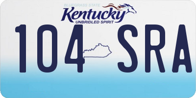 KY license plate 104SRA