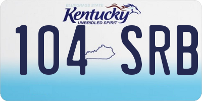 KY license plate 104SRB