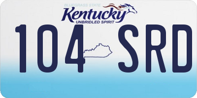 KY license plate 104SRD