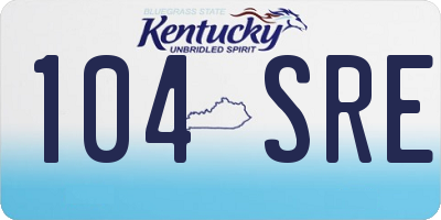KY license plate 104SRE