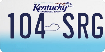 KY license plate 104SRG
