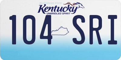 KY license plate 104SRI