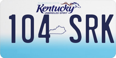 KY license plate 104SRK