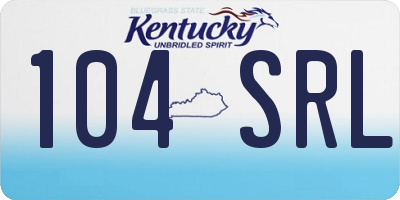 KY license plate 104SRL