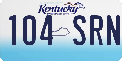 KY license plate 104SRN