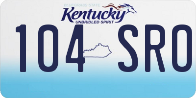 KY license plate 104SRO