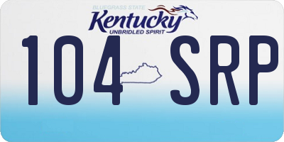 KY license plate 104SRP