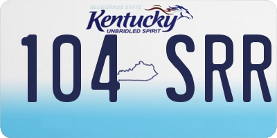 KY license plate 104SRR