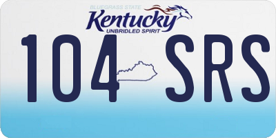 KY license plate 104SRS