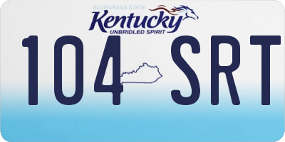 KY license plate 104SRT