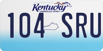 KY license plate 104SRU