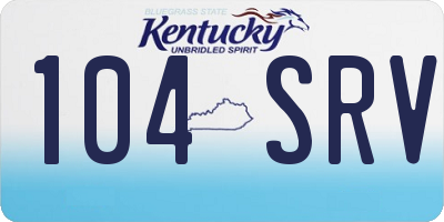 KY license plate 104SRV