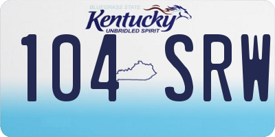 KY license plate 104SRW