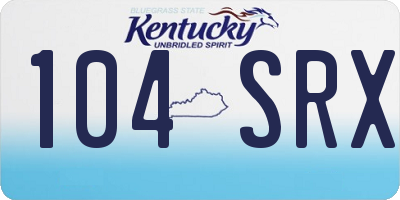 KY license plate 104SRX