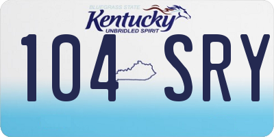 KY license plate 104SRY