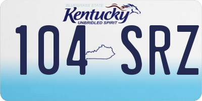 KY license plate 104SRZ