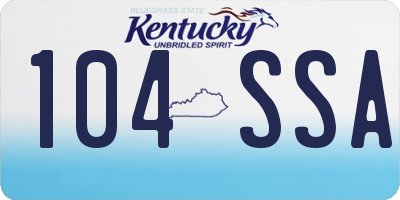 KY license plate 104SSA