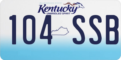 KY license plate 104SSB