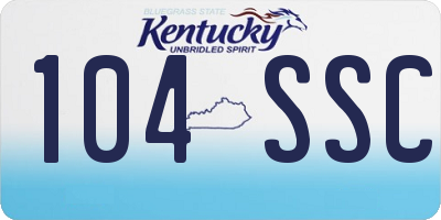 KY license plate 104SSC