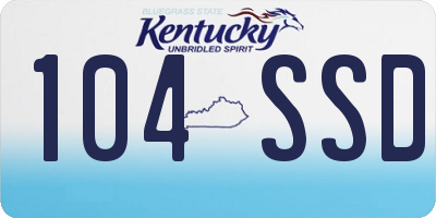 KY license plate 104SSD