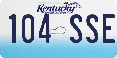 KY license plate 104SSE