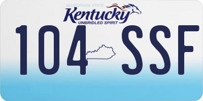 KY license plate 104SSF