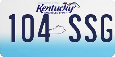 KY license plate 104SSG