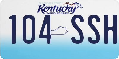 KY license plate 104SSH