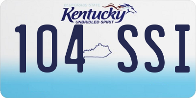 KY license plate 104SSI