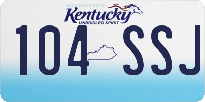 KY license plate 104SSJ