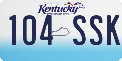 KY license plate 104SSK
