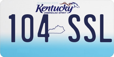KY license plate 104SSL