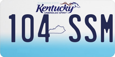 KY license plate 104SSM