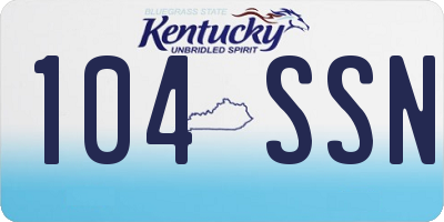 KY license plate 104SSN