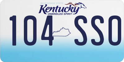 KY license plate 104SSO