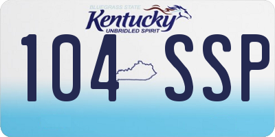 KY license plate 104SSP