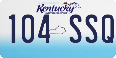 KY license plate 104SSQ