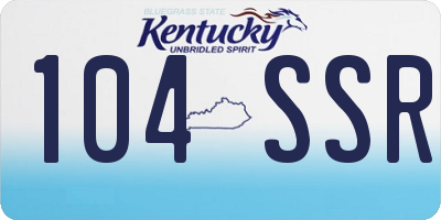 KY license plate 104SSR