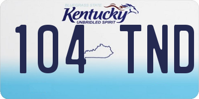 KY license plate 104TND