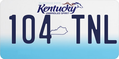 KY license plate 104TNL