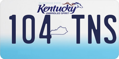 KY license plate 104TNS