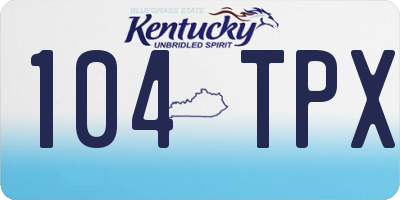 KY license plate 104TPX