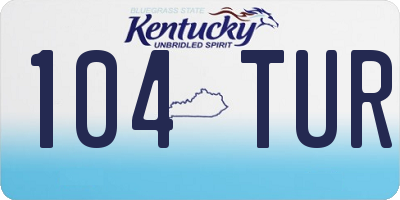 KY license plate 104TUR