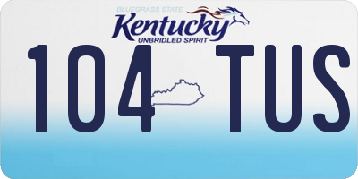 KY license plate 104TUS