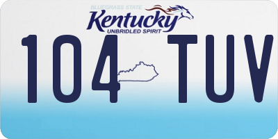 KY license plate 104TUV