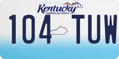 KY license plate 104TUW
