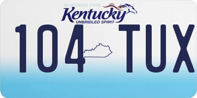 KY license plate 104TUX
