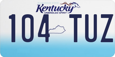 KY license plate 104TUZ